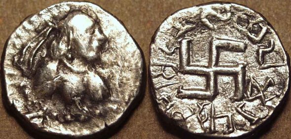 Arjuna-silver-drachm-c.-150-C.E.